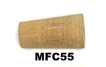 Элемент рукояти из пробки (MFC55 длина 55мм, отверстие 5мм, внешний диаметр 20мм-26мм)