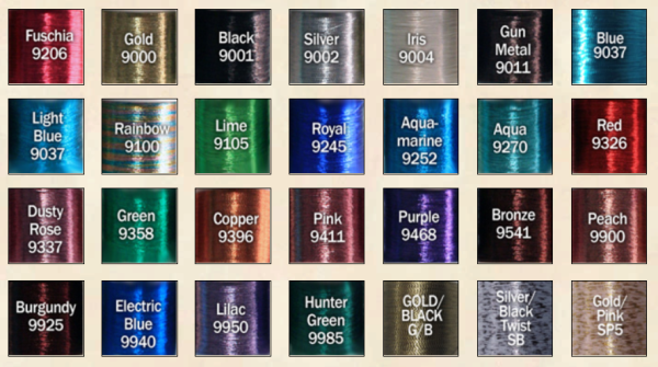 Нитки Fish Hawk Metallic P Size A 100 Yard Spools